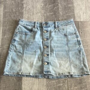 American Eagle Button-Up Denim Mini Skirt